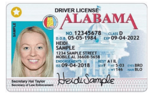 водійське посвідчення Алабама